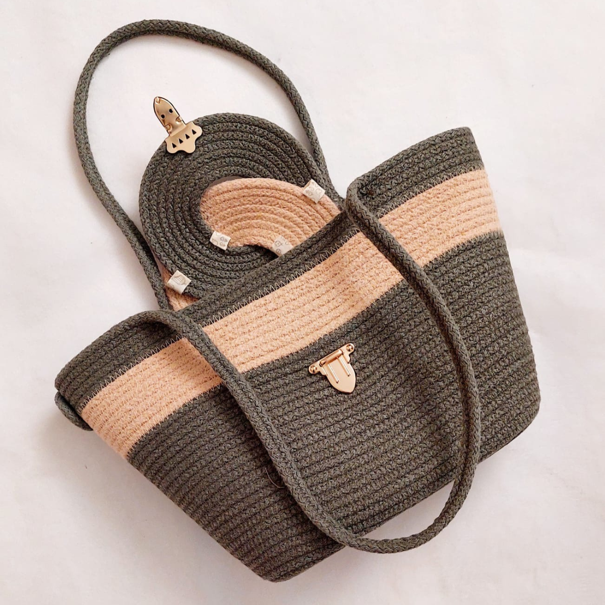 Sac Memphis Vert & Beige