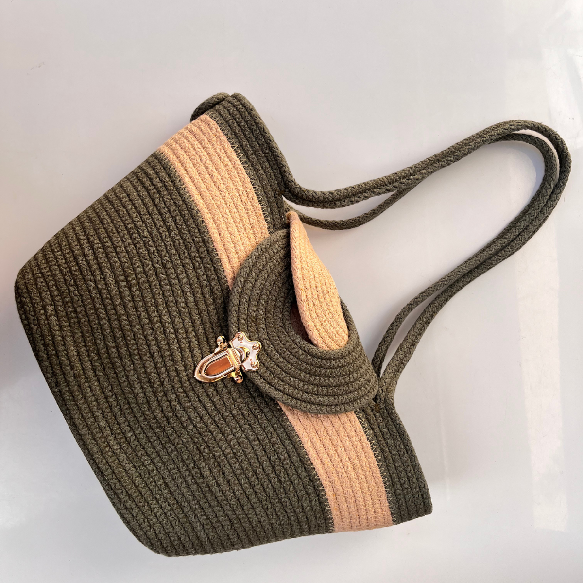 Sac Memphis Vert & Beige