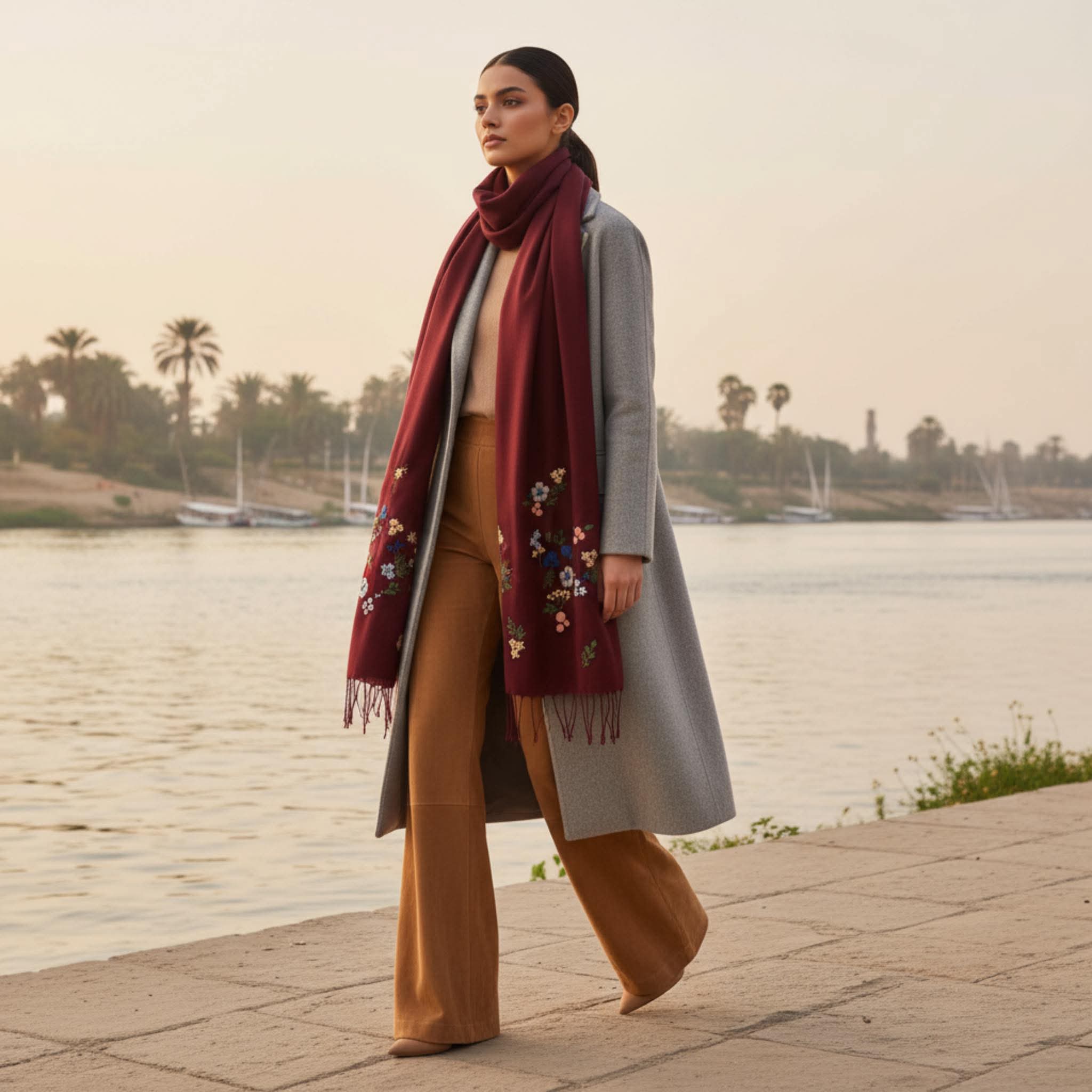 Écharpe Aïda Bordeaux