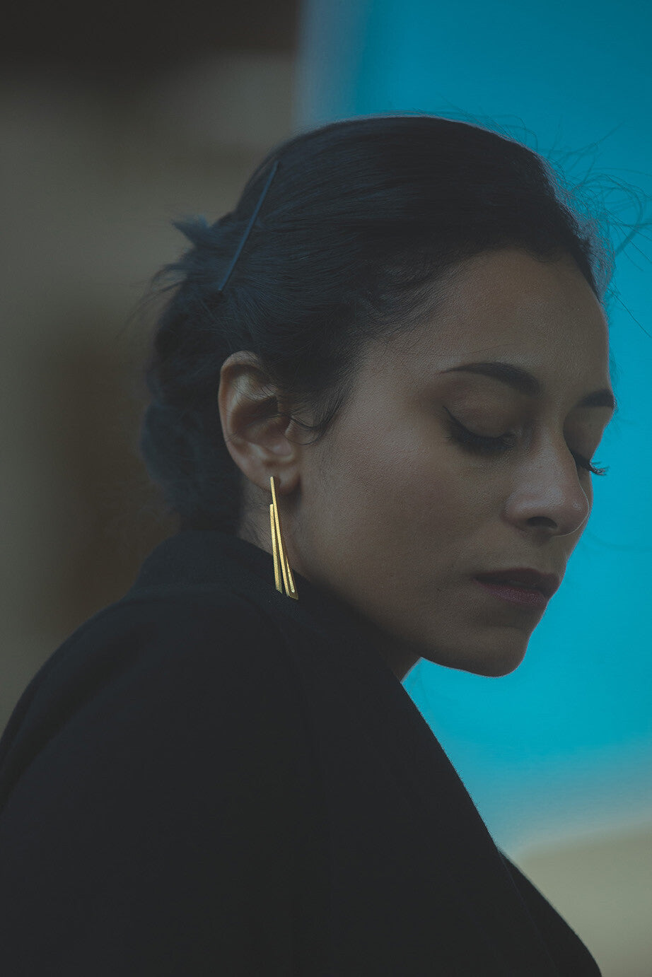 Boucles d'oreilles Double Ligne - Rotation 2D