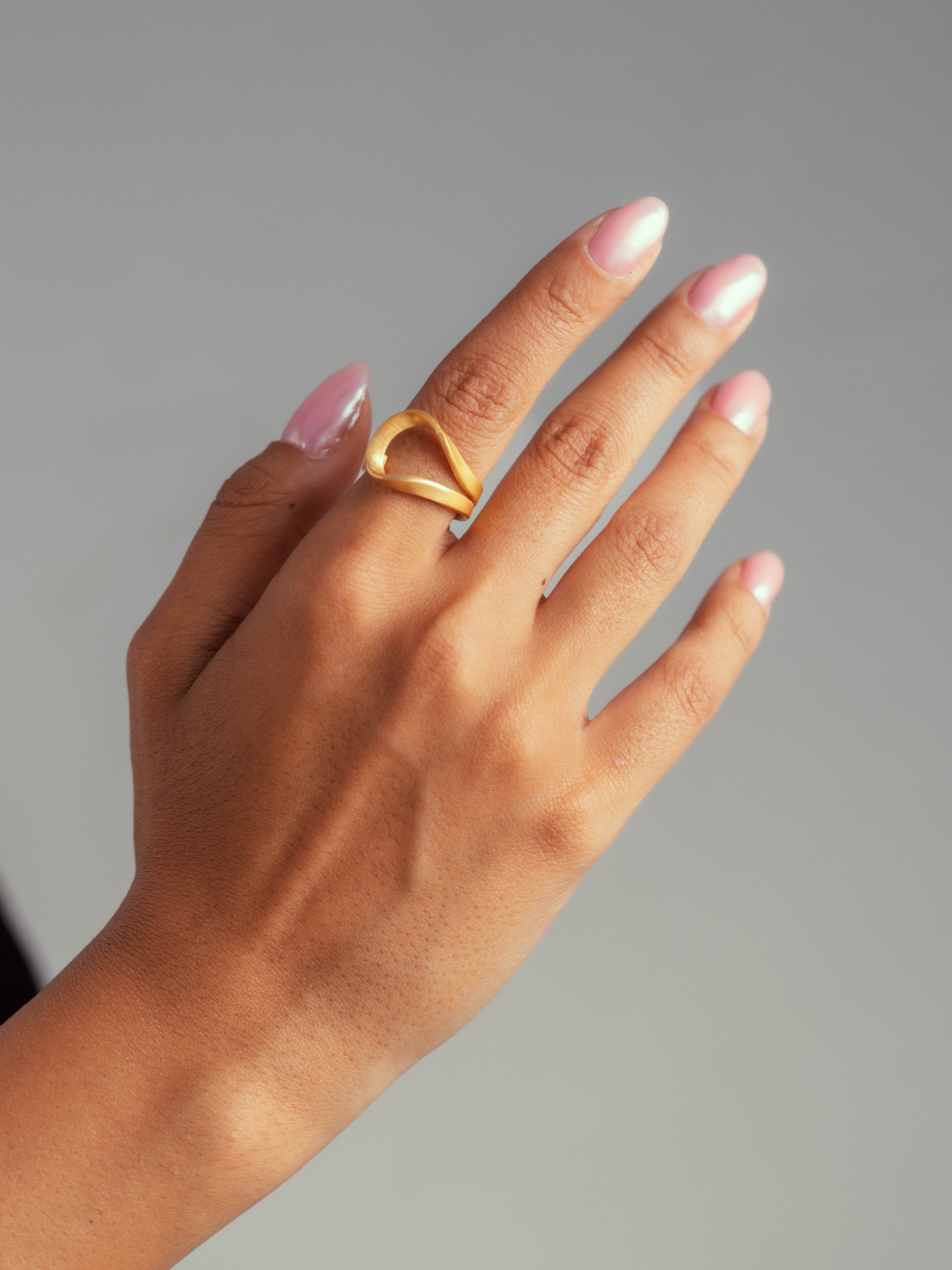 bague curl Niléa en laiton doré à l'or fin