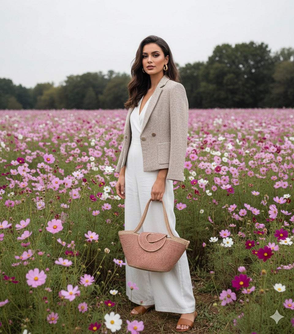 Sac Dendérah porté en corde de coton tressée.
