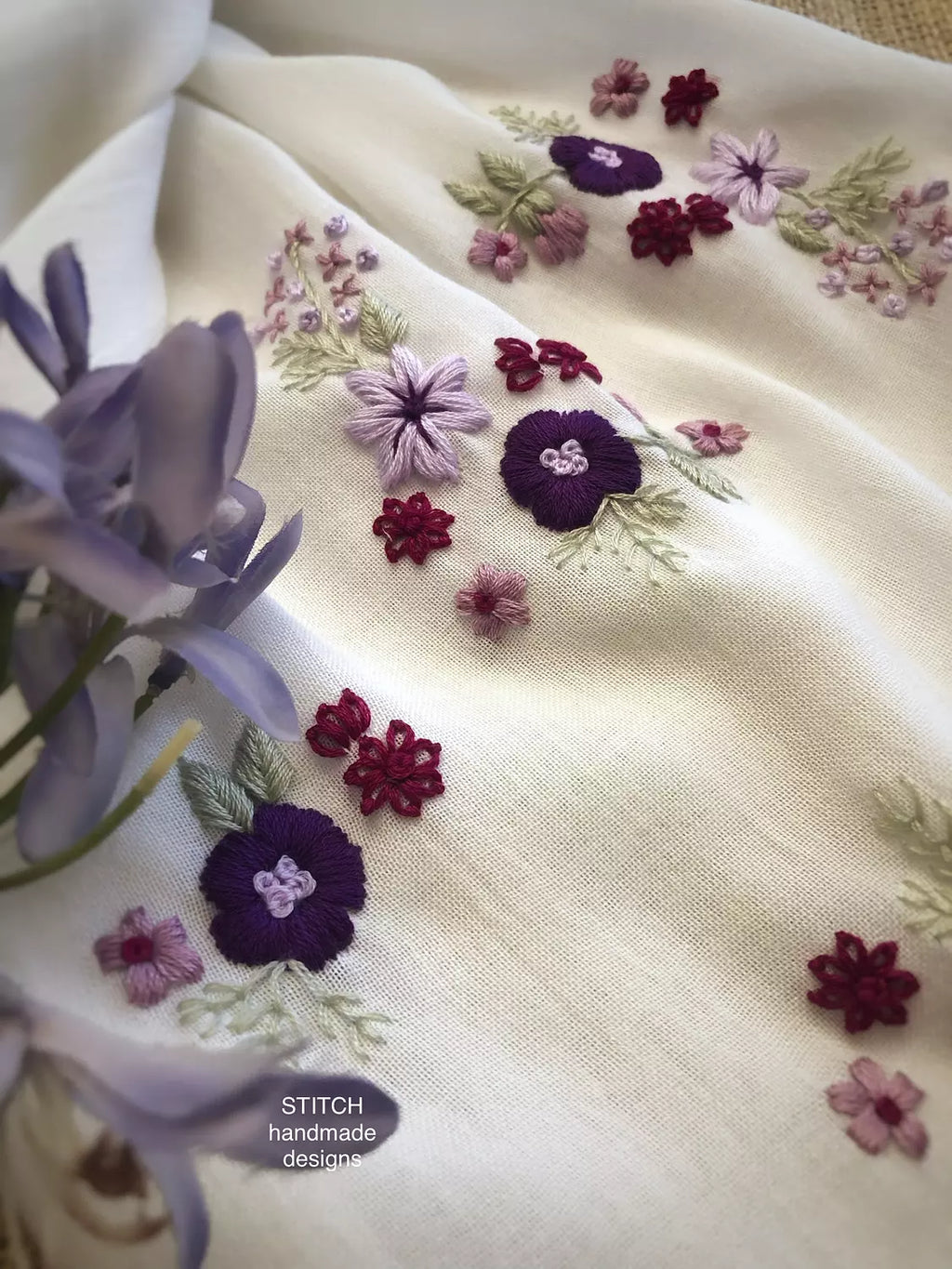 Écharpe Lavande écru